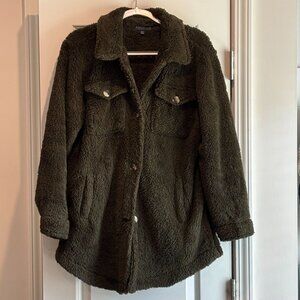PJ Salvage Green Fur Sherpa Coat